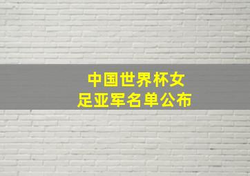 中国世界杯女足亚军名单公布