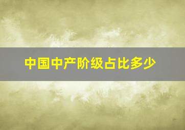 中国中产阶级占比多少