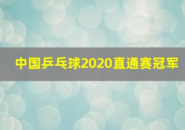 中国乒乓球2020直通赛冠军