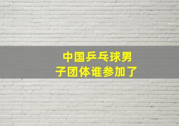 中国乒乓球男子团体谁参加了