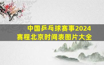 中国乒乓球赛事2024赛程北京时间表图片大全