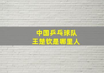 中国乒乓球队王楚钦是哪里人