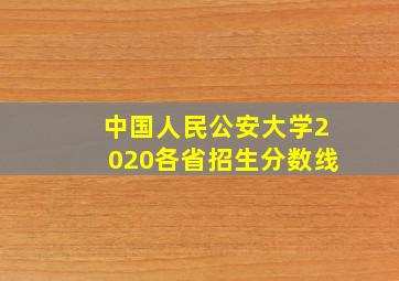 中国人民公安大学2020各省招生分数线