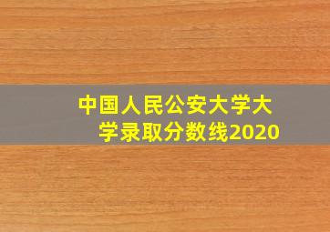 中国人民公安大学大学录取分数线2020