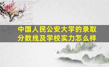 中国人民公安大学的录取分数线及学校实力怎么样