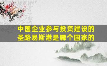 中国企业参与投资建设的圣路易斯港是哪个国家的