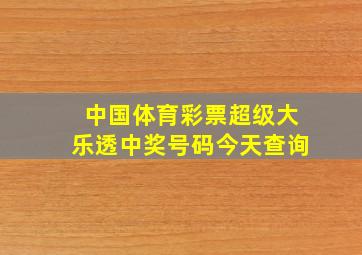 中国体育彩票超级大乐透中奖号码今天查询