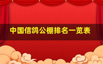 中国信鸽公棚排名一览表