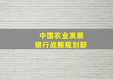 中国农业发展银行战略规划部