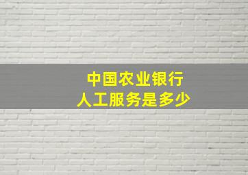 中国农业银行人工服务是多少