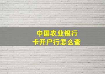 中国农业银行卡开户行怎么查