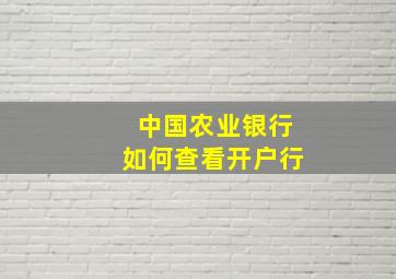 中国农业银行如何查看开户行