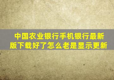 中国农业银行手机银行最新版下载好了怎么老是显示更新