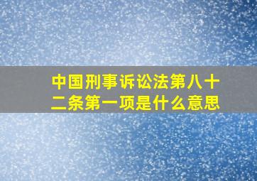 中国刑事诉讼法第八十二条第一项是什么意思