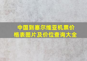 中国到塞尔维亚机票价格表图片及价位查询大全