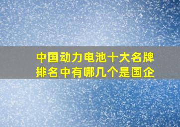 中国动力电池十大名牌排名中有哪几个是国企