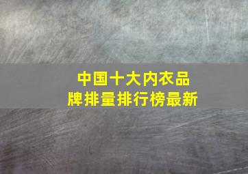 中国十大内衣品牌排量排行榜最新