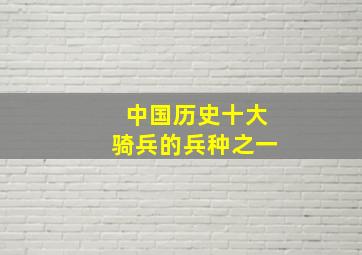 中国历史十大骑兵的兵种之一