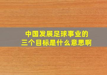 中国发展足球事业的三个目标是什么意思啊