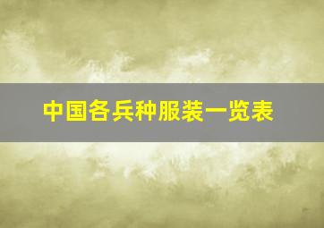 中国各兵种服装一览表