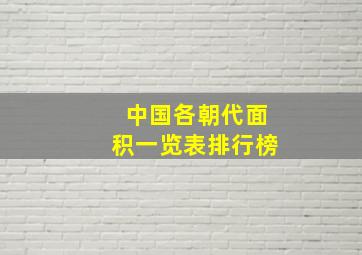 中国各朝代面积一览表排行榜