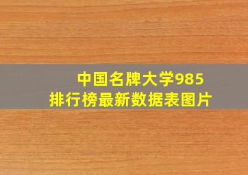 中国名牌大学985排行榜最新数据表图片