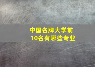 中国名牌大学前10名有哪些专业