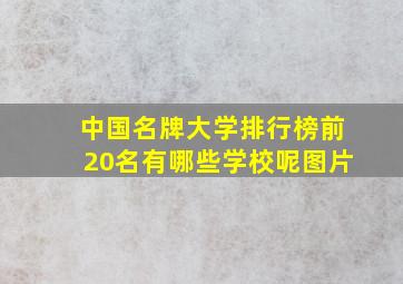 中国名牌大学排行榜前20名有哪些学校呢图片