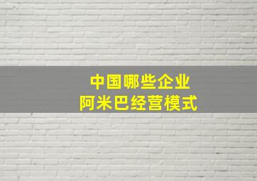 中国哪些企业阿米巴经营模式