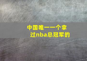 中国唯一一个拿过nba总冠军的