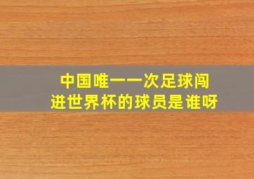 中国唯一一次足球闯进世界杯的球员是谁呀