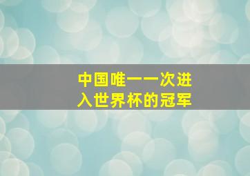 中国唯一一次进入世界杯的冠军