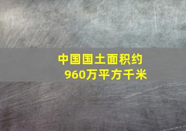 中国国土面积约960万平方千米