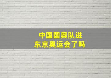 中国国奥队进东京奥运会了吗