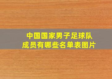 中国国家男子足球队成员有哪些名单表图片