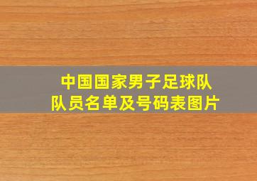 中国国家男子足球队队员名单及号码表图片