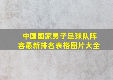 中国国家男子足球队阵容最新排名表格图片大全