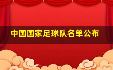 中国国家足球队名单公布