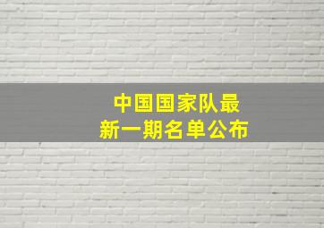 中国国家队最新一期名单公布