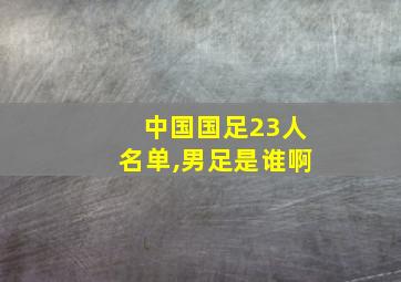 中国国足23人名单,男足是谁啊