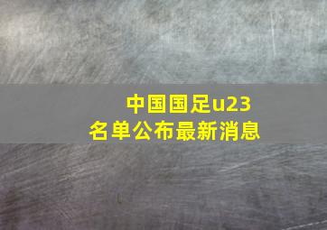 中国国足u23名单公布最新消息