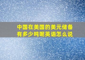 中国在美国的美元储备有多少吨呢英语怎么说