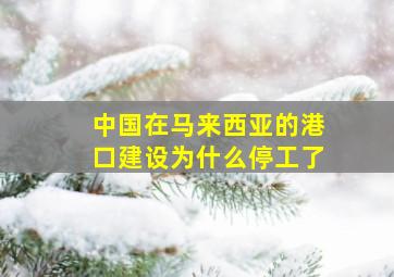 中国在马来西亚的港口建设为什么停工了