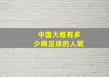 中国大概有多少踢足球的人呢