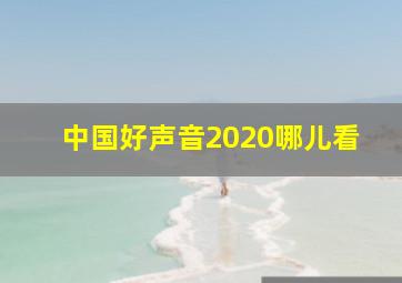 中国好声音2020哪儿看