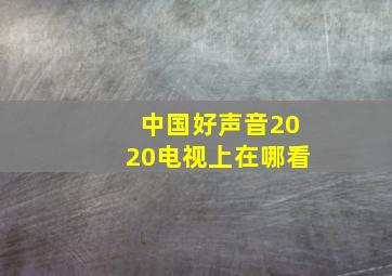 中国好声音2020电视上在哪看