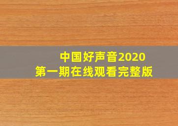 中国好声音2020第一期在线观看完整版