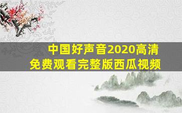 中国好声音2020高清免费观看完整版西瓜视频