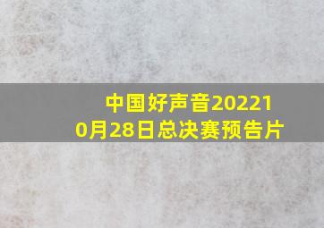 中国好声音202210月28日总决赛预告片