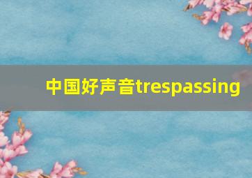 中国好声音trespassing